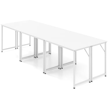 Gymax 4 Pcs Table PC de Bureau à Domicile Rectangulaire Table de Salle de Réunion 40 Pieds'x19.5 Pieds' avec Cadre en Métal