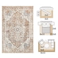 thumbnail image 2 of RUGKING Area Rug 2x3 Indoor Entryway Vintage Red Print Carpet Distressed Chenille Thin Mat Foldable Non Slip Accent Rug for Kitchen Living Room, 2 of 5