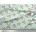 thumbnail image 3 of Soimoi Green polyester Crepe Fabric Stripe & Anemone Floral Print Fabric by Yard 42 Inch Wide, 3 of 6
