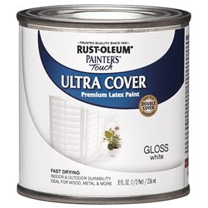 Painter's Touch Ultra Cover Latex Paint, White Gloss, 1/2-Pt. - 1992730