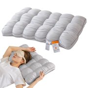 GZJCKJY Puff Pillow Cooling Ice Silk Bed Pillow, Fluffy Goose Down Alternative Fill, Hypoallergenic & Machine Washable Pillow for Side, Back & Stomach Sleepers