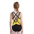 thumbnail image 4 of Linjinx Gym Leotards for Girls Ballet Dance Bodysuits Rhinestones Sleeveless Figure Skating Jumpsuit Yellow 8, 4 of 4