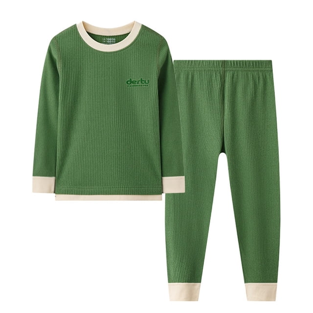 Jalioing Pyjama pour Enfants 2 Pcs T-Shirt à Col Ras du Cou et Pantalon Ensemble de Pyjama Garçons Filles Confortable Pyjama à Manches Longues