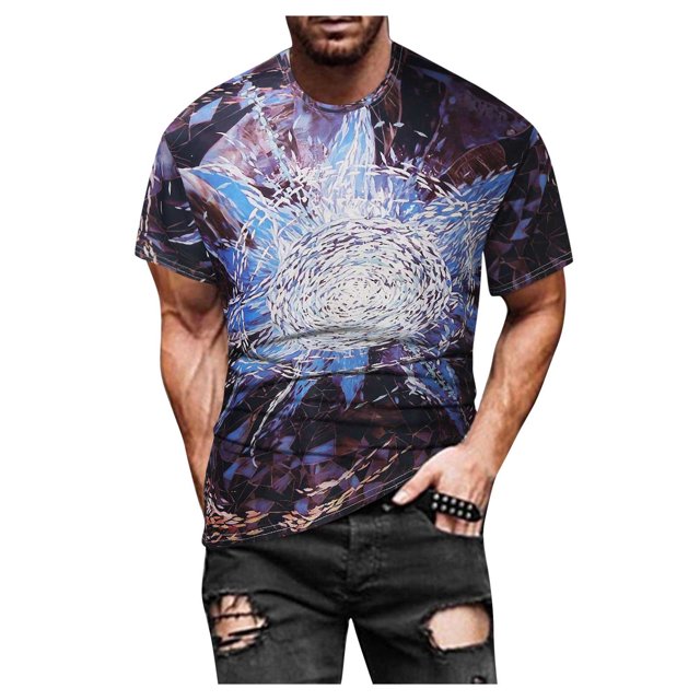 RKSTN Chemises pour Hommes à Manches Courtes Mode de Rue Décontractée Design Intéressant Imprimé Col Rond Chemises Hawaïennes à Manches Courtes pour Hommes