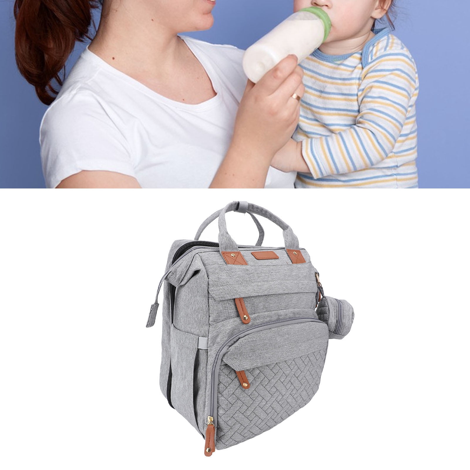 Bag Diaper Bag Foldable Multifunctional Baby Diaper Backpack with USB Charging Port for Travel