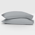 thumbnail image 2 of 100% Cotton Percale Pillowcases Cool & Crisp King Light Gray by Color Sense, 2 of 13