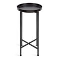 thumbnail image 3 of Kate and Laurel Celia Table d'Appoint Ronde en Métal Pliable avec Dessus à Plateau, Noir, 3 of 5