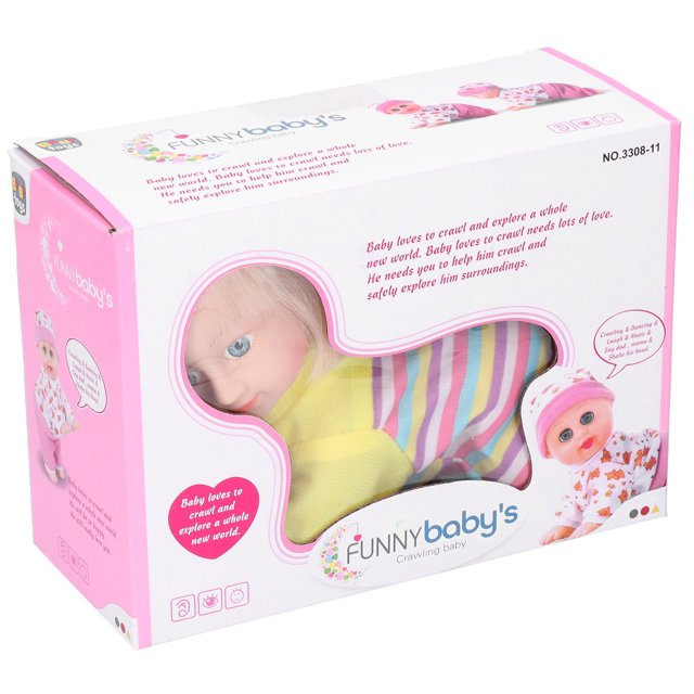 Poupée Intelligente Électrique, Poupée Bébé Rampante Électrique, avec Fonction Interactive Multifonctionnelle Portable pour Enfants Jouet Éducatif Fille Cadeau d'Anniversaire 10 Po S Fille,10 Po S