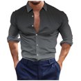thumbnail image 1 of Birdeem Chemises pour Hommes Manches Longues Boutonnées Mode Décontractée Imprimée Bouton Col Rabattu Chemise Chemise Hauts Été Chemises Manches Longues pour Hommes, 1 of 4