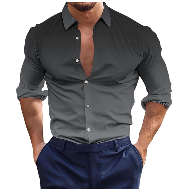 Birdeem Chemises pour Hommes Manches Longues Boutonnées Mode Décontractée Imprimée Bouton Col Rabattu Chemise Chemise Hauts Été Chemises Manches Longues pour Hommes