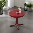 thumbnail image 4 of Afuera Living Table d'Appoint Moderne en Métal pour Patio, Fini Rouge Foncé Lustré, 4 of 6