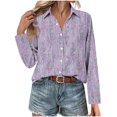 thumbnail image 4 of Wensltd Chemises Boutonnées pour Femmes Chic à Imprimé Floral Blouse à Manches Longues, 4 of 6
