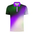 thumbnail image 4 of Birdeem T-Shirt Blouse à Fermeture Éclair pour Hommes, Décontracté, Imprimé, Manches Courtes, Col Rabattu, 4 of 12