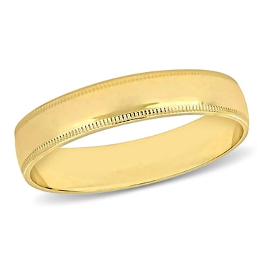 Ladies 4mm Polished Finish Wedding Band in 10k Yellow Gold