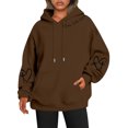 thumbnail image 1 of Chandail à Capuchon Imprimé Réversible pour Femmes avec Poches, Manches Longues, Chandail Décontracté, Chandail à Capuchon 100 pour Cent Polyester, Chandail à Capuchon pour Femmes, Vêtements d'Automne, Ados, Petit, Chandail pour Femmes, Chandails à Capuchon pour Femmes avec Fermeture Éclair, 1 of 3