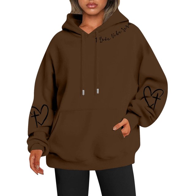 Chandail à Capuchon Imprimé Réversible pour Femmes avec Poches, Manches Longues, Chandail Décontracté, Chandail à Capuchon 100 pour Cent Polyester, Chandail à Capuchon pour Femmes, Vêtements d'Automne, Ados, Petit, Chandail pour Femmes, Chandails à Capuchon pour Femmes avec Fermeture Éclair