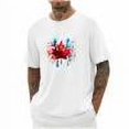 thumbnail image 5 of Pisexur T-shirts pour Hommes, Imprimé Col Rond Mode Décontractée Manches Courtes Blouses Chemises Blanches, 4TG Chemises de Golf Hommes & Chemises Hommes, 5 of 5