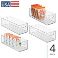 thumbnail image 2 of iDesign Plastic Stackable Pantry Bin for Kitchen Cabinets or Fridge, Set of 4, Clear, Made in USA, 2 of 9