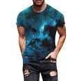 thumbnail image 1 of QIPOPIQ Chemises à Manches Courtes pour Hommes à Col Rond Chemise Hawaïenne à Motif Amusant pour Hommes Mode de Rue Été Design Intéressant T-Shirts Imprimés et Cadeau pour Father & Lui Liquidation 2024 Bleu m, 1 of 7