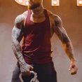 thumbnail image 3 of EOYWHK Mens Workout Tank Tops Quick Drying Racerback Tees Thin Straps Loose Fit Solid Color Gym Fitness Loungewear Activewear Tops, 3 of 7