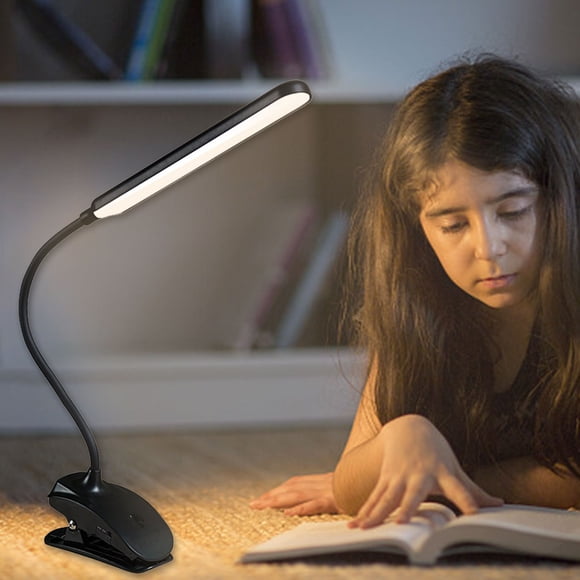 Table Lamp USB Clip Reading Lamp,3 Color Modes,Eye Protection Book Light,360° Flexible Gooseneck,Dimmable LED Desk Lamp for Study Office Bed Holiday Gifts