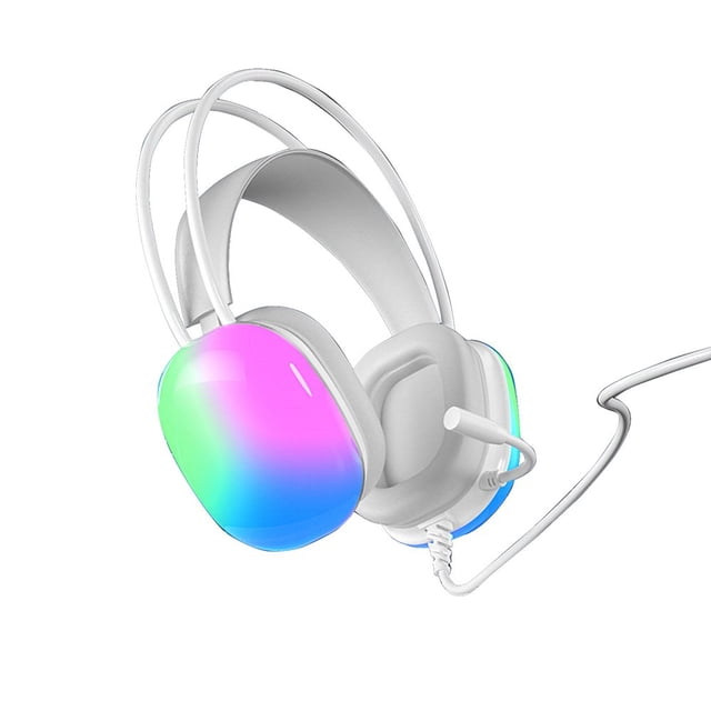 Bamboohart Casque de Jeu Filaire à Son Surround avec Interface USB, Éclairage RVB et Microphone Détachable pour une Expérience de Jeu PC Immersive