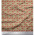 thumbnail image 1 of Soimoi Rayon Fabric Leaves & Poppy Floral Decor Fabric Printed Yard 42 Inch Wide, 1 of 6