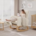 thumbnail image 2 of BeesClover Nursery Rocking Chair, Modern Glider with High Backrest and Sturdy Wooden Legs, Comfortable Accent Rocker for Living Room, Bedroom, Nursery Furniture, Easy Assembly, 2 of 8