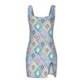 thumbnail image 1 of Ovzne Robes d'Été pour Femmes Robe de Plage Robe Élégante Sans Manches Aguichant à Couleurs Assorties Robe Grande Taille Robe Imprimée Liquidation, 1 of 6