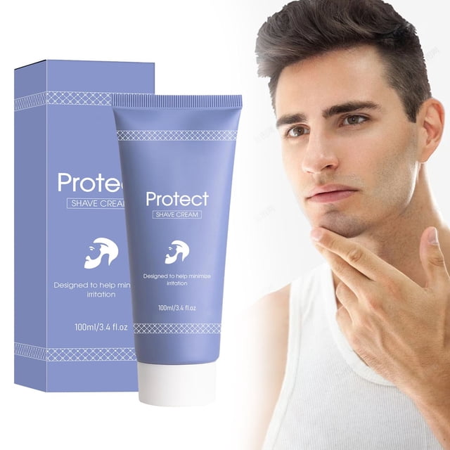 Rasage Rasage pour Hommes et Femmes Formulé pour Peau Sensible Riche Nourrissant contre les Irritations Brûle 3,4 Fl Oz, Crème à Raser Bleue