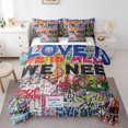 thumbnail image 1 of YST Watercolor Graffiti Comforter Set 7Pcs, Hip-Hop Tie Dye Bedding, Full Size, 1 of 5