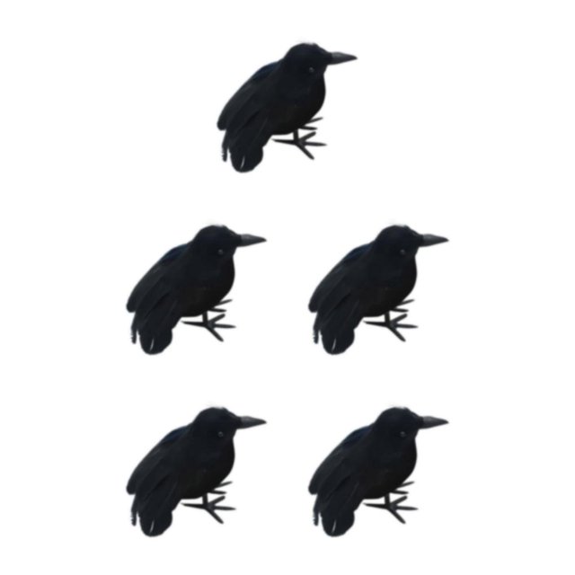 Shengyu Simulation Crow Animal Model - Halloween Party Decoration With Festive Ambiance Flying Crow 5Set