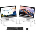thumbnail image 1 of Support Surélevé pour Moniteur, Hauteur Réglable, Support de Moniteur de Bureau pour Ordinateur Portable, Imprimante, Cahier avec Plateforme en Métal Ventilée XMM s, 1 of 6