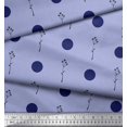 thumbnail image 3 of Soimoi Blue Poly Georgette Fabric Dots & Leaves Decor Fabric Printed Yard 52 Inch Wide, 3 of 3