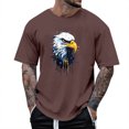 thumbnail image 1 of LUOGENLI T-shirts pour Homme pour Hommes T-Shirt d'Été à Col Rond à Manches Courtes Mode pour Homme Plein Air Loisirs Motif Aigle E T-Shirt T-shirts pour Hommes T-shirts Graphiques Fête de la Saint-Patrick Brun TG, 1 of 3