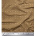 thumbnail image 3 of Soimoi Brown Modal Satin Fabric Anchor Hook & Small Country Flag Print Fabric by the Yard 42 Inch Wide, 3 of 3