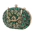 thumbnail image 2 of Sac Pochette de Soirée pour Femme avec Strass et Perles, Pochette, Sac à Main de Mariage Vert, 2 of 8