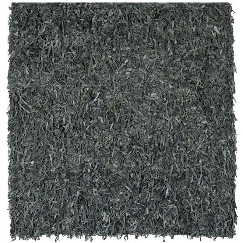 Safavieh Leather Shag Grey Shag Rug - Square 8'