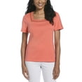 thumbnail image 1 of RAFAELLA Women's Square Neckline Short Sleeve Tee Shirt, 1 of 4