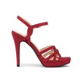 thumbnail image 3 of BLISSFUL STEP Sandales à Talons Aiguilles à Plateforme à Brides et Bride Arrière pour Femmes Rouge 9,5, 3 of 8