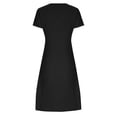 thumbnail image 4 of LOVZFMLL Women's New Solid Button Double Pocket Contrast Round Neck Dress Black S, 4 of 8