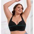 thumbnail image 2 of Amzcrzy Women's Plus Size Bras Full Coverage Front Closure Oversized Bra Unpadded Wireless Double Support Bra, 2 of 6