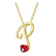 thumbnail image 1 of Jusqu'à 65% de Réduction sur les Colliers SMihono pour Femmes, Collier Lettre Rose avec Strass, Pendentif Rétro en Anglais, 1 of 1