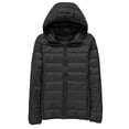 thumbnail image 1 of Duoif Puffer Jacket Womens Plus Size Feather Lightweight down Jackets Packable Solid Color Puffer Coats with Storage Bag Winter Jackets for Women Black XXXXXXL, 1 of 3