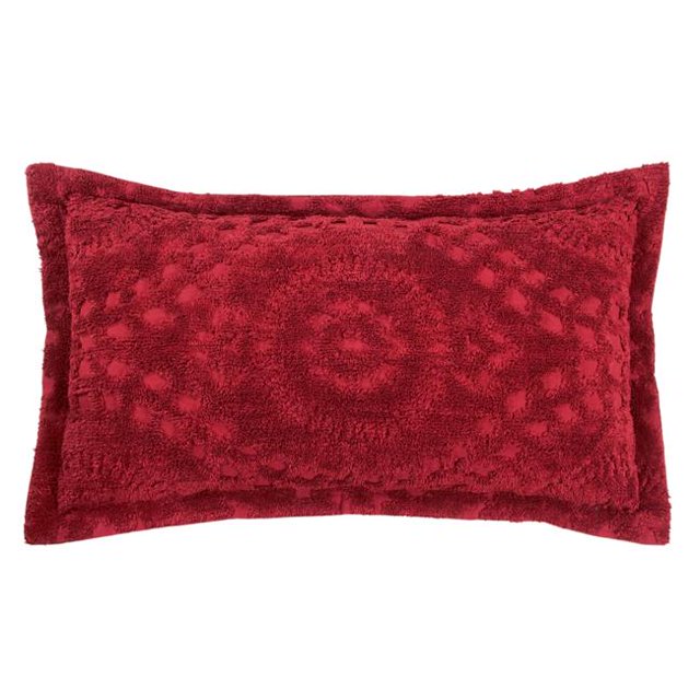 Rio Cotton Pillow Sham, Burgundy - King Size