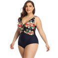 thumbnail image 3 of Beach Party Women's Plus Size Slimming Surplice One Piece Swimsuit, 3 of 7