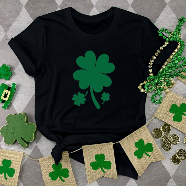 T-shirts de la Saint-Patrick pour Femmes Mode Col Rond Imprimé Manches Courtes T-shirt Décontracté Ample Hauts Saint-Patrick