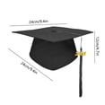 thumbnail image 3 of Mortarboard Graduation Cap with Adjustable Elastic - 2026 Year Tassel for Ceremony & Photo Props, Academic Hat for Adults, Black, JKODE, 3 of 9