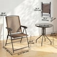 thumbnail image 3 of Outsunny Ensemble Bistro Pliant pour Patio avec Chaises Inclinables et Table Ronde, 3 of 10