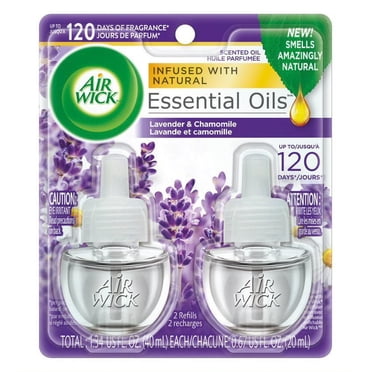 Air Wick Plug-in Air Freshener, Scented Oil Refills, Lavender & Chamomile, 2 Refills